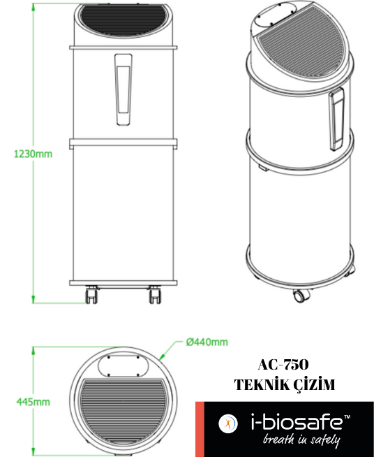 AC-750 HEPA Filtreli Taşınabilir Hava Temizleyici